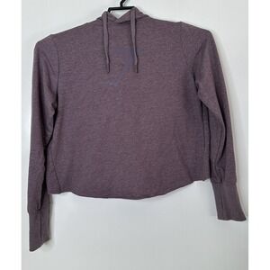 Gymshark Crop‎ Hoodie Women's Medium Pullover Activewear Cross Back Purple